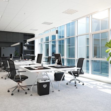 modern office interior. modern office interior. 3D rendering concept